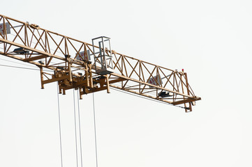 Crane in construction with blue sky