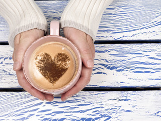 hot beverage with heart