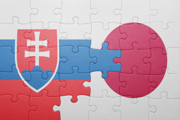 puzzle with the national flag of slovakia and japan