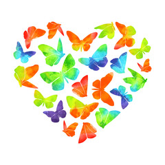 Butterfly Bright Heart With White Background