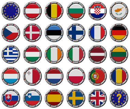 Euro set. Flags of the European Union