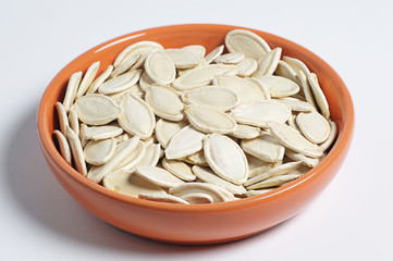 Pumpkin seeds in bowl
