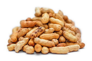 Pile of dried peanuts