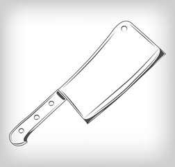  Meat Knife. Vector illustration.