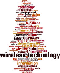 Obraz premium Wireless technology word cloud concept. Vector illustration