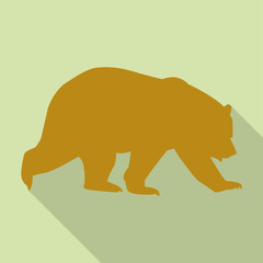 Icon bear in orange color in a flat design. Vector illustration