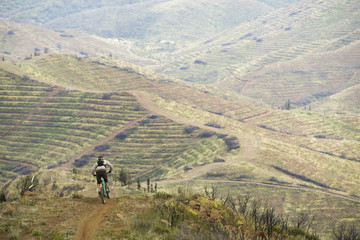  Unknown racer on the competition of the mountain bike "BIG RIDE Open de Espa&ntilde;a de Enduro"