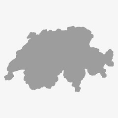 Map of Switzerland in gray on a white background