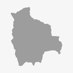 Map of Bolivia in gray on a white background