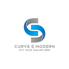 Curve initial S Modern logo icon