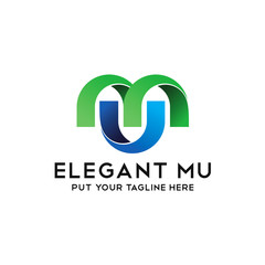 Elegant M U Modern logo icon