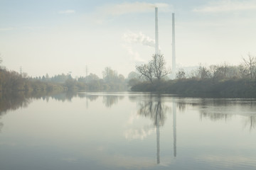 Fototapeta na wymiar Poland, Krakow, Cogeneration Plant