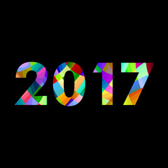 New year 2017 colorful text design