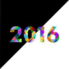 New year 2016 colorful text design