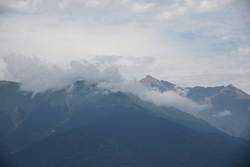 Fototapeta premium Beautiful mountain scenery of Krasnaya Polyana . Sochi
