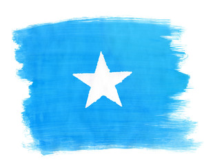 Somali flag painted with gouache