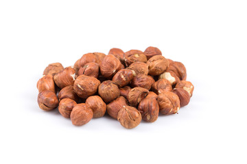 Heap of hazelnuts