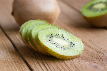 kiwi on a wooden background