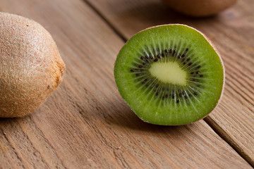 kiwi on a wooden background