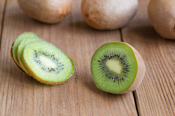 kiwi on a wooden background