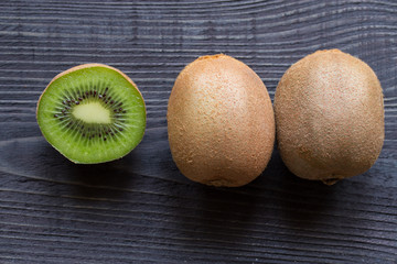 kiwi on a wooden background