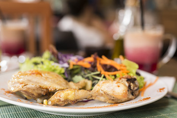 Grilled chicken Legs and thigh with salad