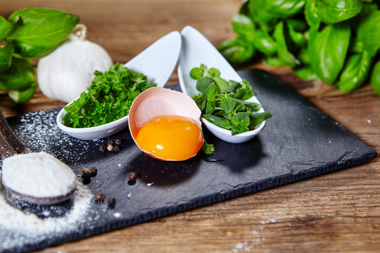 Ingredients for making fresh pasta