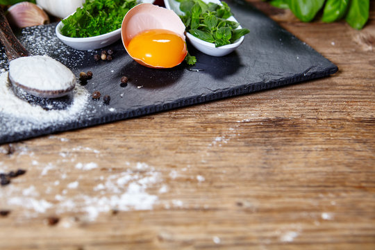 Ingredients for making fresh pasta