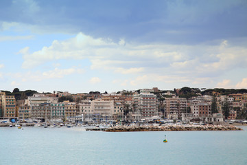 Panoramic view of Anzio and Nettuno old town, Italia