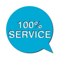 Speech Bubble 100% service with shadow