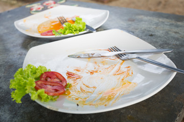 empty food on dish