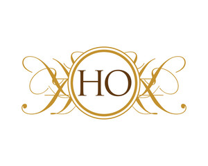 HO Luxury Ornament Initial Logo