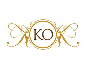 KO Luxury Ornament Initial Logo
