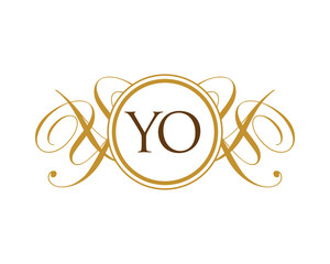 YO Luxury Ornament Initial Logo