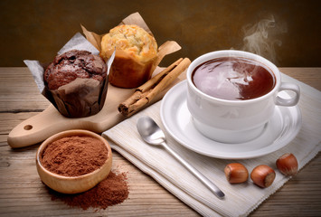 Hot chocolate and muffins