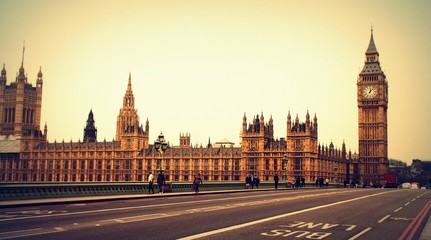 Fototapeta na wymiar Palace of Westminster und Big Ben in London - UNESCO Weltkulturerbe