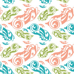 Seamless pattern with decorative fish
