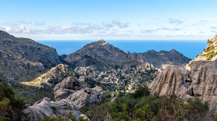 Fototapeta na wymiar Bergpanorama von Coll dels Reis - Sa Calobra