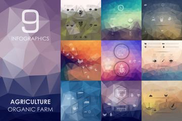 agriculture infographic with unfocused background