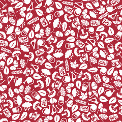 vector background of the autumn icons