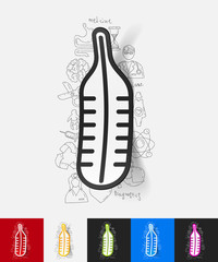 thermometer paper sticker with hand drawn elements
