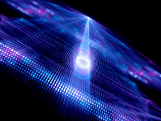 Obraz premium Data tunnel in quantum computing