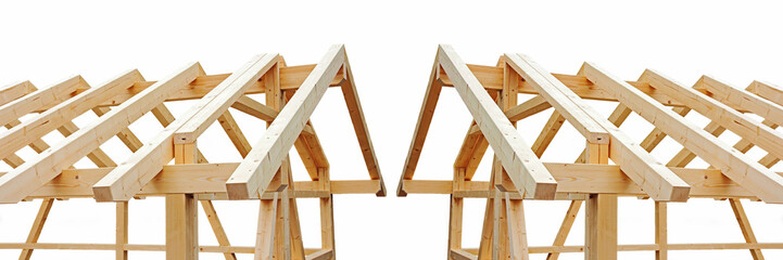Der Rohbau von Holzhäusern mit Dachstuhl