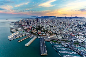 Papier Peint photo Lavable San Francisco Aerial view of San Francisco at sunset