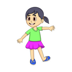 Cute Little Girl cartoon - full color