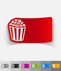 realistic design element. pop corn