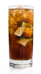Cuba Libre Longdrink (isolated on white)