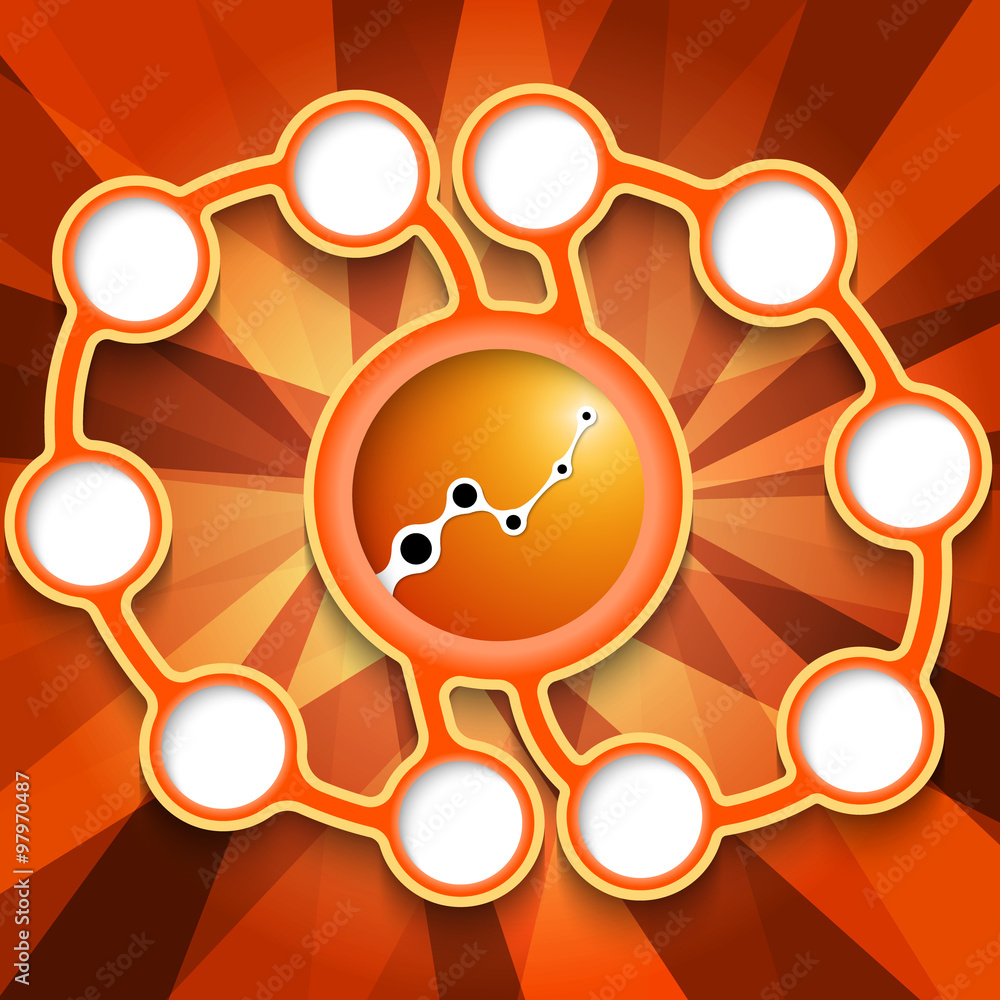 Poster Eleven abstract circular boxes for your text and graph