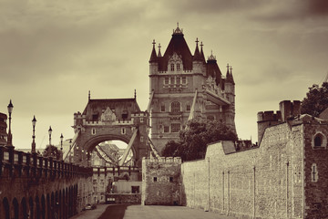 Tower Bridge in black and white