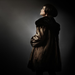 Fur coat winter fashion Woman in mink fur